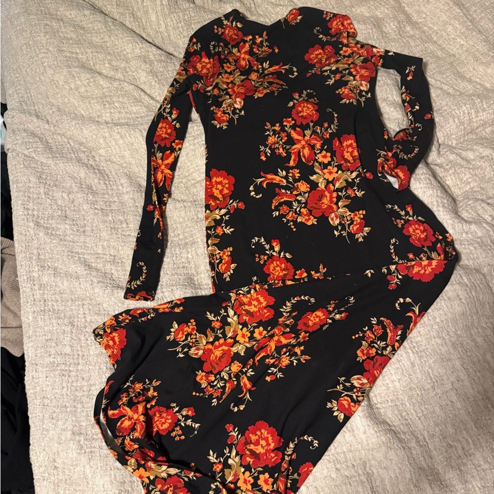 Reformation Black Floral Dress- never worn!